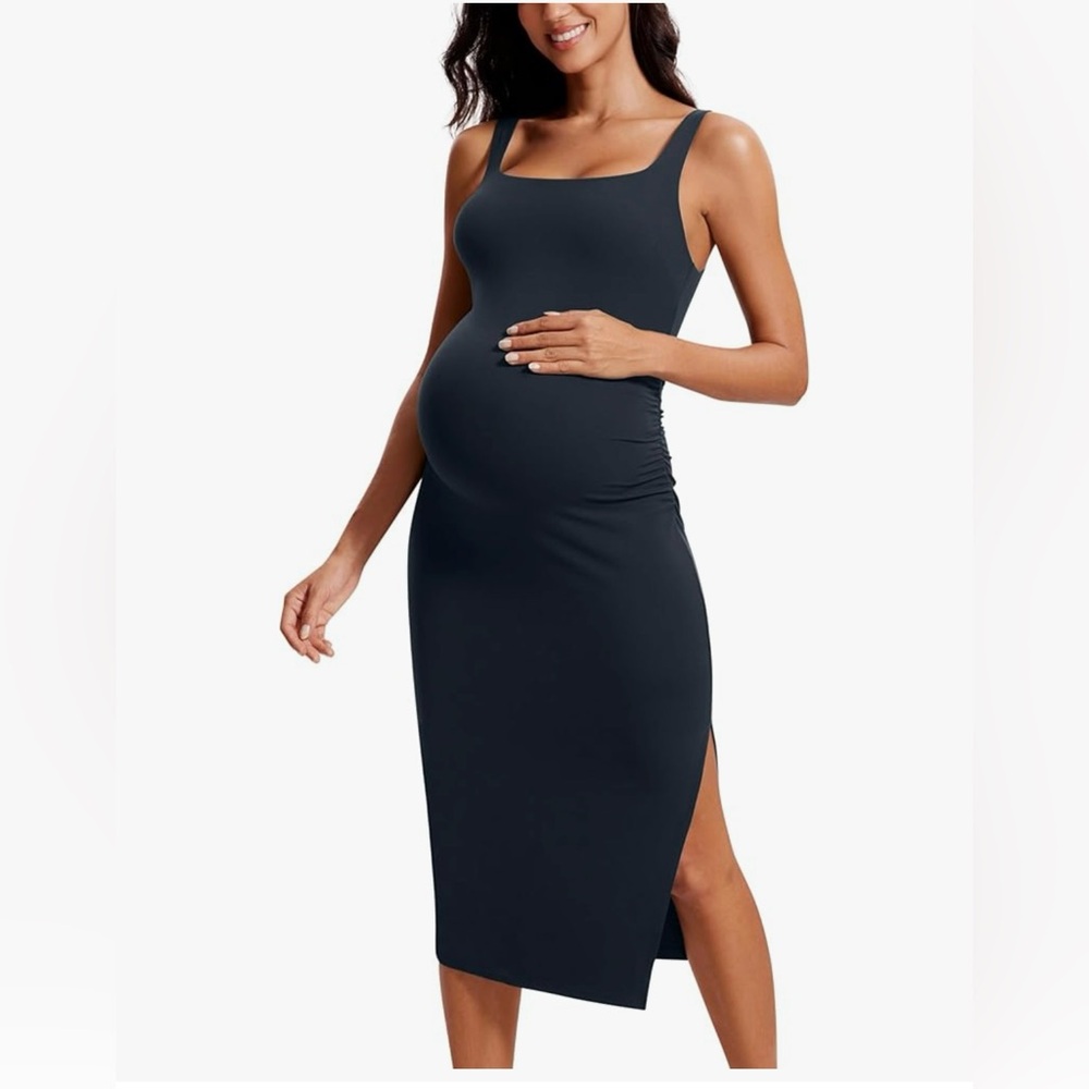NWT CRZ YOGA Women's True Navy Maxi Dress XL